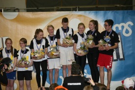 Hópurinn greinilega ánægður með árangurinn :)