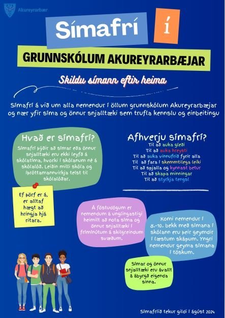 Símafrí í grunnskólum Akureyrarbæjar