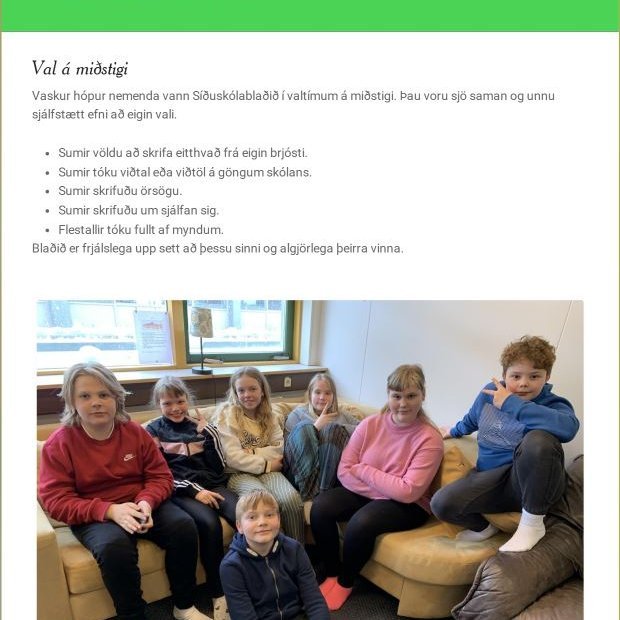 Nýtt tölublað skólablaðs Síðuskóla komið út