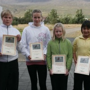 Þau sem hlutu viðurkenningu ásamt sigurvegara