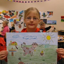 Valgerður með myndina.